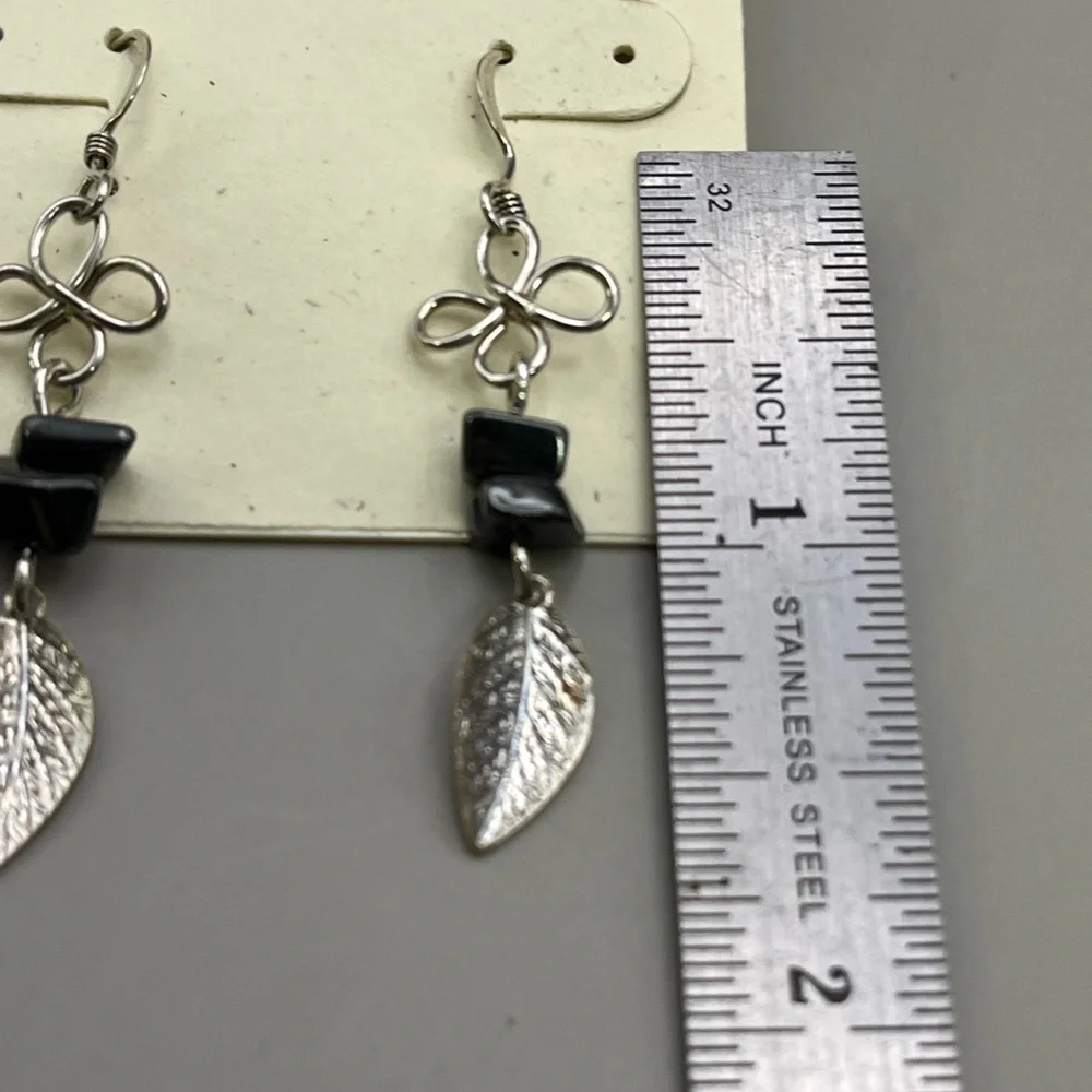 Silver Bohemian Dangle Earrings with Nature-Inspired Design